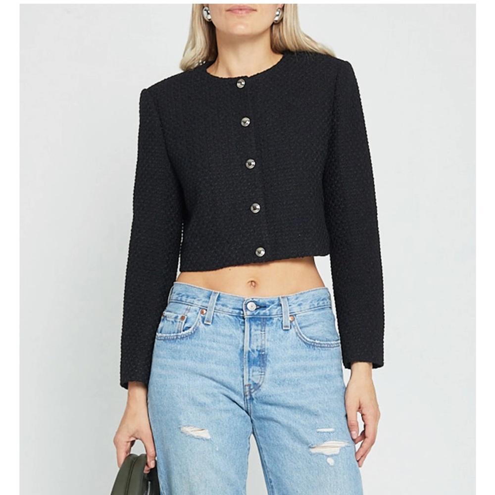 Black Cropped Blazer Jacket - Great for dressing up or work!
